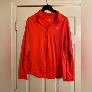 Under Armour Florescent Pink  Pullover. Zip.Collared. Women’s. Semi-Fitted. XL